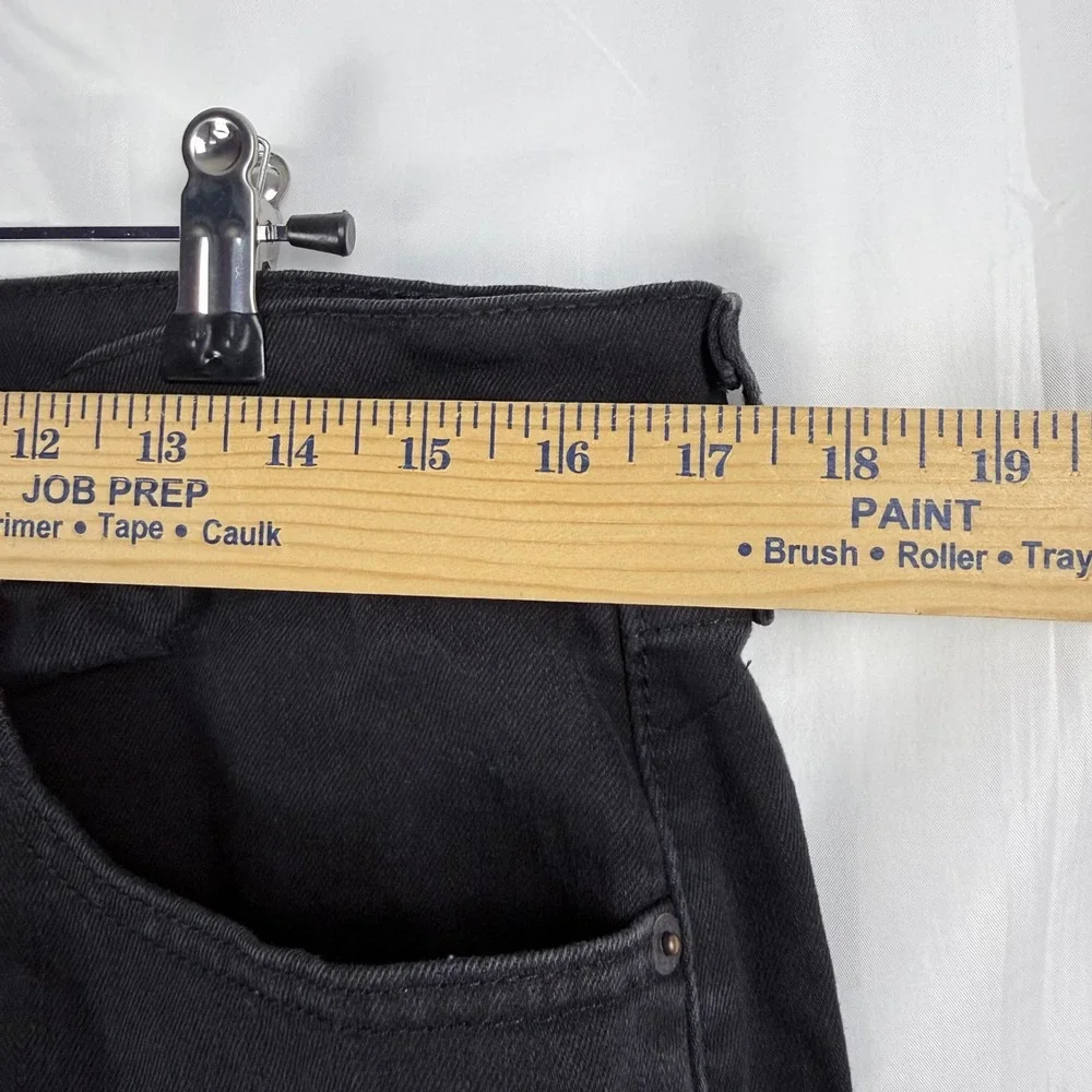 Levis 505 Regular Fit Jeans Mens 34x34 Black Straight Leg Stretch Denim Grunge
